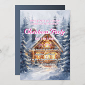 Elegante Winter Cabin Kerstfeest Uitnodiging (Voorkant / Achterkant)