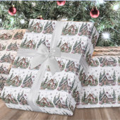 Elegante Winter Cabin Kerstmis Cadeaupapier
