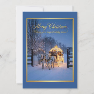 Elegante Winter Carriage Kerstmis Feestdagenkaart