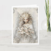 Elegante Winter Christmas Angel Feestdagen Kaart (Voorkant)