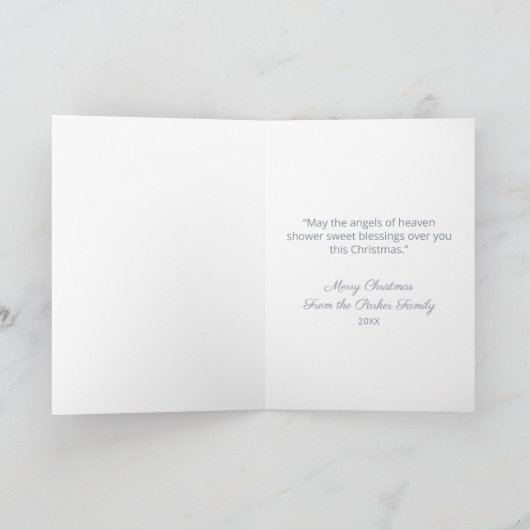 Elegante Winter Christmas Angel Feestdagen Kaart (Binnen)