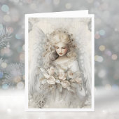 Elegante Winter Christmas Angel Feestdagen Kaart