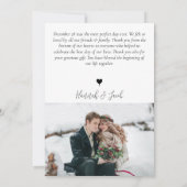 Elegante winter dennen kegel bruiloft foto bedankkaart (Achterkant)