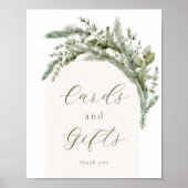 Elegante Winter Evergreen Arch Kaarten en geschenk Poster (Voorkant)