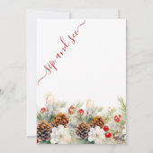 Elegante Winter Evergreen Baby shower Sip & See Kaart (Achterkant)