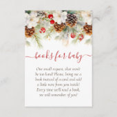 Elegante Winter Evergreen Boeken voor Baby Informatiekaartje (Voorkant)