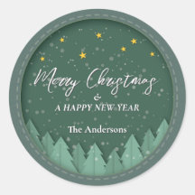 Elegante Winter Evergreen Bos Papercut Kerstmis