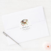 Elegante Winter Evergreen Bruidsfeest Dank Je Ronde Sticker (Envelop)