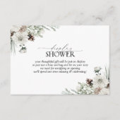 Elegante Winter Evergreen Display Douche Informatiekaartje (Voorkant)