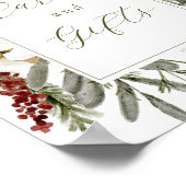 Elegante Winter Evergreen Kaarten en Geschenken Te Poster (Hoek)