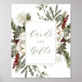 Elegante Winter Evergreen Kaarten en Geschenken Te Poster (Voorkant)