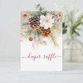 Elegante Winter Evergreen Luier Raffle Informatiekaartje (Staand voorkant)