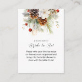 Elegante Winter Evergreen & Rowan Bruidsfeest Informatiekaartje (Voorkant)