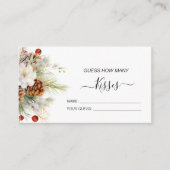 Elegante Winter Evergreen & Rowan Bruiloft Feest Informatiekaartje (Voorkant)