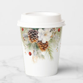 Elegante Winter Evergreen Waterverf Baby shower Pa Papieren Bekers