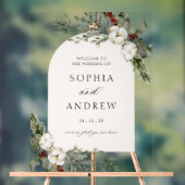 Elegante Winter Floral Arch Wedding Welkom Acryl Bord (Neutraal)
