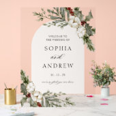Elegante Winter Floral Arch Wedding Welkom Acryl Bord (Huwelijk)