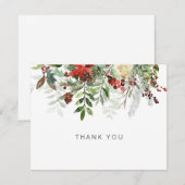 Elegante Winter Floral Beauty Bedankt Opmerking Ka (Voorkant / Achterkant)