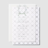 Elegante winter Floral Crest Wedding Vellum Uitnodigingen (Offset (Uitnodiging))