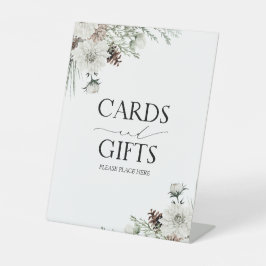 Elegante Winter Floral Vrijgezellenfeest Kaarten & Reclamebord Met Voetstuk