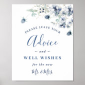 Elegante Winter Foliage Advies & Wensen Trouwen Poster (Voorkant)