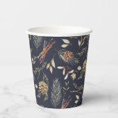 Elegante Winter Foliage Paper Cup Papieren Bekers (Achterkant)