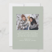 Elegante Winter Foliage Sage Green 2 Foto Feestdagenkaart (Achterkant)