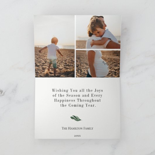 Elegante Winter Foliage Vakantiefoto Feestdagen Kaart (Binnen)