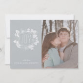 Elegante Winter Foliage Zilveren Shimmer Fotokaart Kaart (Voorkant)