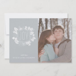 Elegante Winter Foliage Zilveren Shimmer Fotokaart Kaart