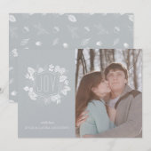 Elegante Winter Foliage Zilveren Shimmer Fotokaart Kaart (Voorkant / Achterkant)