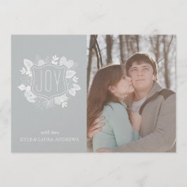 Elegante Winter Foliage Zilveren Shimmer Fotokaart Kaart