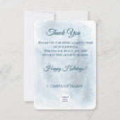 Elegante Winter Forest Corporate vakantie geschenk Bedankkaart (Achterkant)