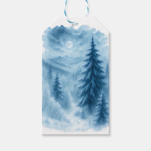 Elegante Winter Forest Corporate vakantie geschenk Cadeaulabel (Voorkant)