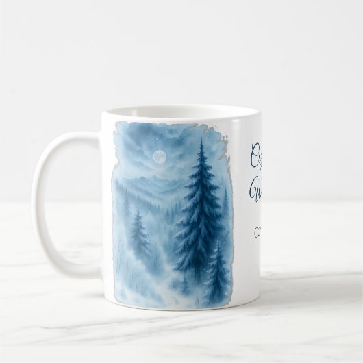 Elegante Winter Forest Corporate vakantie geschenk Koffiemok (Links)