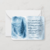 Elegante Winter Forest Corporate vakantie geschenk Notitiekaartje (Voorkant)