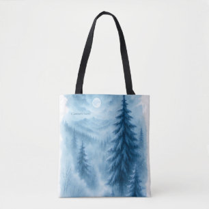 Elegante Winter Forest Corporate vakantie geschenk Tote Bag