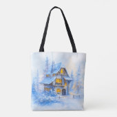 Elegante Winter Forest Corporate vakantie geschenk Tote Bag (Achterkant)
