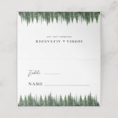 Elegante Winter Forest Wedding Gevouwen Plaats Kaa Plaatskaartje (Buitenkant ongevouwen)