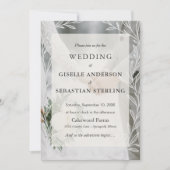 Elegante Winter Foto Bloemen Script Trouwen Kaart (Voorkant)