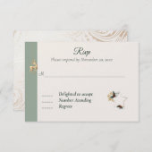 Elegante Winter Foto Bruiloft Reactie Kaart (Voorkant / Achterkant)