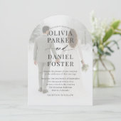 Elegante Winter Foto-overlay Trouwfeest Kaart (Staand voorkant)