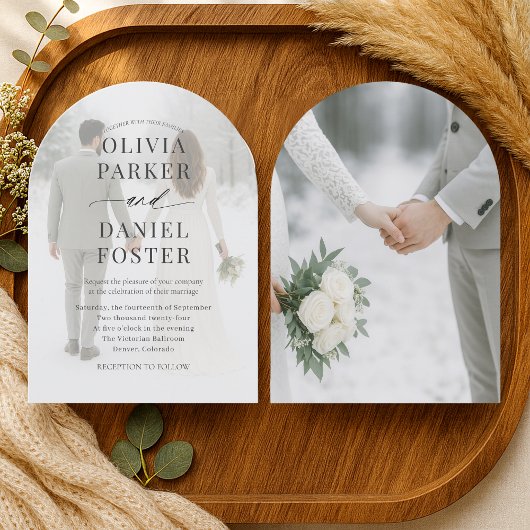 Elegante Winter Foto-overlay Trouwfeest Kaart