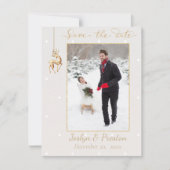 Elegante Winter Foto Save the Date Aankondiging (Voorkant)