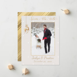Elegante Winter Foto Save the Date Aankondiging