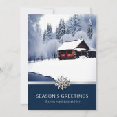 Elegante Winter Foto Zakelijke Vakantie Kaart (Voorkant)