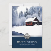 Elegante Winter Foto Zakelijke Vakantie Kaart (Voorkant)