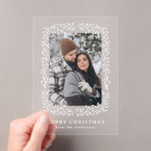 Elegante Winter Fotovakantie Acryl Uitnodigingen (Insitu (Draagbaar))