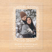 Elegante Winter Fotovakantie Acryl Uitnodigingen (Voorkant)