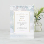 Elegante winter funeral viering van het leven kaart (Staand voorkant)